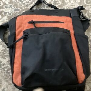 Sherpani backpack/tote  beautiful modern rust orange, cinnamon color and black